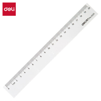得力(deli)20cm办公通用直尺测量绘图尺子办公用品62